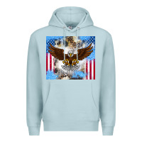 Blue Mist America Eagle Premium Hoodie - CowhideDigitalArt
