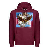 Burgundy America Eagle Premium Hoodie - CowhideDigitalArt