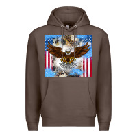 Coffee America Eagle Premium Hoodie - CowhideDigitalArt