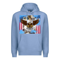 Colony Blue America Eagle Premium Hoodie - CowhideDigitalArt