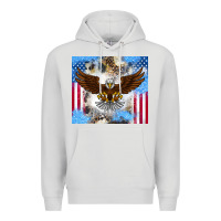 Dove Grey America Eagle Premium Hoodie - CowhideDigitalArt