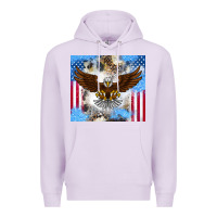 Lilac America Eagle Premium Hoodie - CowhideDigitalArt