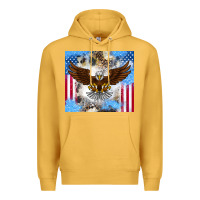 Mustard America Eagle Premium Hoodie - CowhideDigitalArt