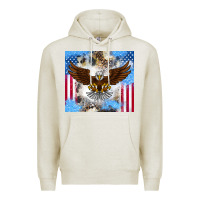 Oatmeal Heather America Eagle Premium Hoodie - CowhideDigitalArt