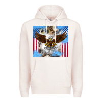 Pale Pink America Eagle Premium Hoodie - CowhideDigitalArt