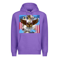 Purple America Eagle Premium Hoodie - CowhideDigitalArt