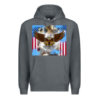 Rock America Eagle Premium Hoodie - CowhideDigitalArt