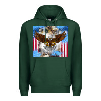 Sports Green America Eagle Premium Hoodie - CowhideDigitalArt