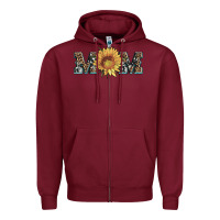 Burgundy sunflower mom mothers day Zipper Hoodie - Artiststas