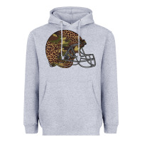 Heather Grey American football helmet Heavyweight Hoodie - BarkalooDesign