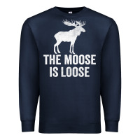 Navy The Moose Is Loose Alaska Moose Premium Sweatshirt - longCreatives