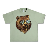 Oil Green Papa Bear Urban Heavy Tee - HowdyJamesFarm