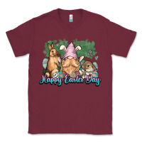 Burgundy Gnome bunny Happy Easter Day Classic Tee - HowdyJamesFarm