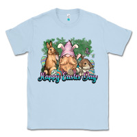 Dusty Blue Gnome bunny Happy Easter Day Classic Tee - HowdyJamesFarm