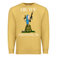 Antique Gold Are You Threatening Me Funny Cartoon Halloween Premium Sweatshirt - longCreatives
