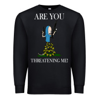 Black Are You Threatening Me Funny Cartoon Halloween Premium Sweatshirt - longCreatives