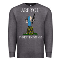 Charcoal Heather Are You Threatening Me Funny Cartoon Halloween Premium Sweatshirt - longCreatives
