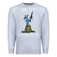 Heather Grey Are You Threatening Me Funny Cartoon Halloween Premium Sweatshirt - longCreatives