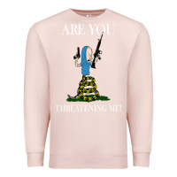 Pale Pink Are You Threatening Me Funny Cartoon Halloween Premium Sweatshirt - longCreatives