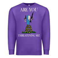 Purple Are You Threatening Me Funny Cartoon Halloween Premium Sweatshirt - longCreatives