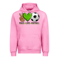 Fuchsia Pink peace love soccer Urban Hoodie - AdoDesignShop