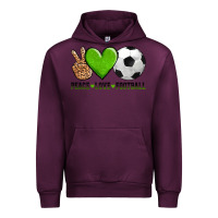 Mauve Wine peace love soccer Urban Hoodie - AdoDesignShop