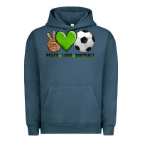 Pigment Midnight Navy peace love soccer Urban Hoodie - AdoDesignShop