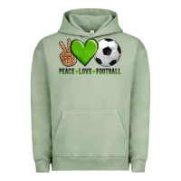 Pigment Oil Green peace love soccer Urban Hoodie - AdoDesignShop