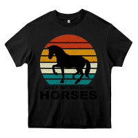 Black Just A Girl Who Loves Horses Heavy Core Tee - Bettercallsaul