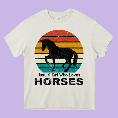 Just A Girl Who Loves Horses Heavy Core Tee Designed By Bettercallsaul
