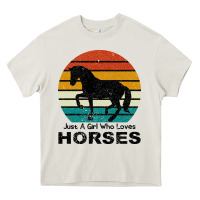 Cream Just A Girl Who Loves Horses Heavy Core Tee - Bettercallsaul