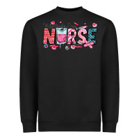 Black Nurse Valentine Heavyweight Sweatshirt - CowhideDigitalArt
