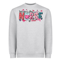 Heather Grey Nurse Valentine Heavyweight Sweatshirt - CowhideDigitalArt