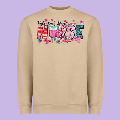 Nurse Valentine Heavyweight Sweatshirt Designed By Cowhidedigitalart