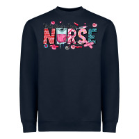Navy Nurse Valentine Heavyweight Sweatshirt - CowhideDigitalArt