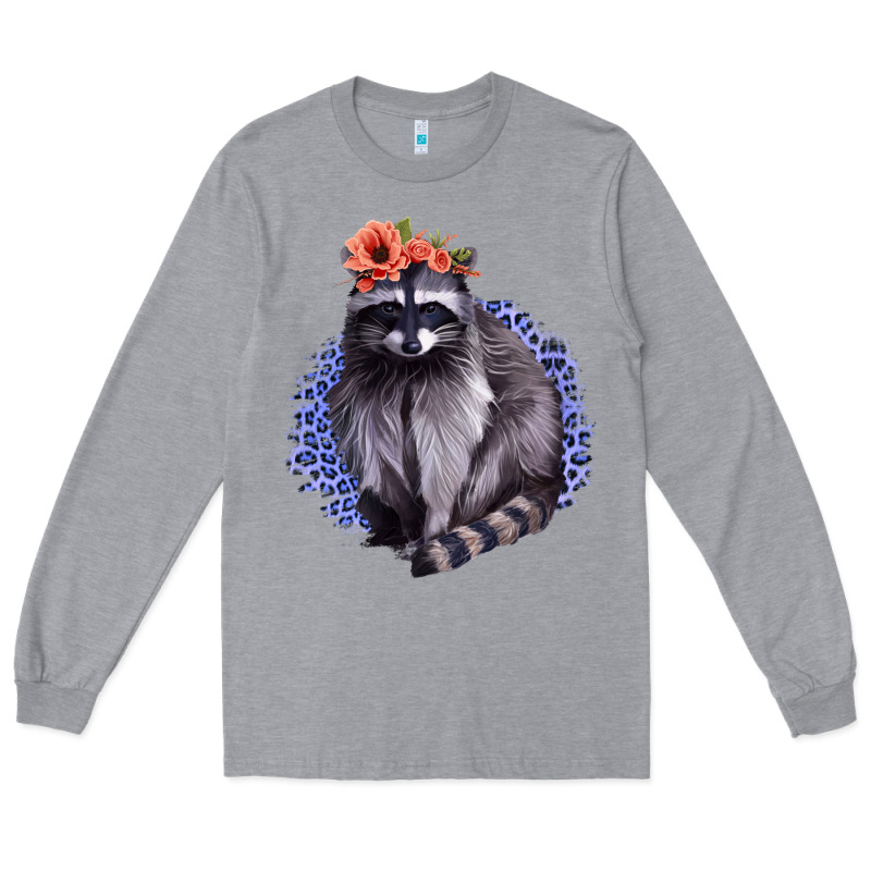 Classy But A Little Thrashy Racoon With Flowers Long Sleeve Tee by Jasminsmagicworld | Teevron