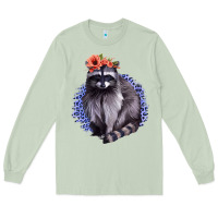Matcha Classy But A Little Thrashy Racoon With Flowers Long Sleeve Tee - Jasminsmagicworld