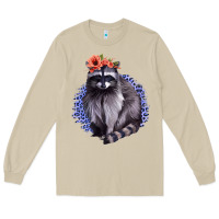 Mushroom Classy But A Little Thrashy Racoon With Flowers Long Sleeve Tee - Jasminsmagicworld