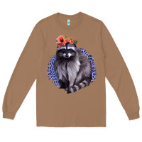 Toasted Coconut Classy But A Little Thrashy Racoon With Flowers Long Sleeve Tee - Jasminsmagicworld
