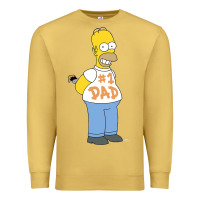 Antique Gold The Simpsons Homer Number 1 Dad Father's Day V2 Premium Sweatshirt - longCreatives