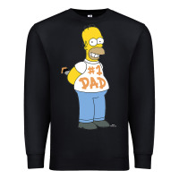 Black The Simpsons Homer Number 1 Dad Father's Day V2 Premium Sweatshirt - longCreatives