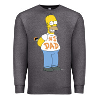 Charcoal Heather The Simpsons Homer Number 1 Dad Father's Day V2 Premium Sweatshirt - longCreatives