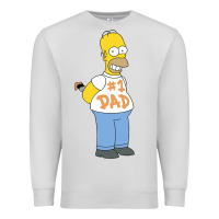 Dove Grey The Simpsons Homer Number 1 Dad Father's Day V2 Premium Sweatshirt - longCreatives