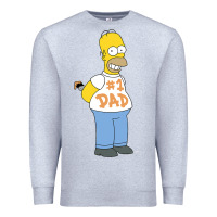 Heather Grey The Simpsons Homer Number 1 Dad Father's Day V2 Premium Sweatshirt - longCreatives
