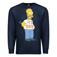 Navy The Simpsons Homer Number 1 Dad Father's Day V2 Premium Sweatshirt - longCreatives