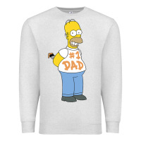 Oatmeal Heather The Simpsons Homer Number 1 Dad Father's Day V2 Premium Sweatshirt - longCreatives