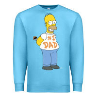 Ocean Blue The Simpsons Homer Number 1 Dad Father's Day V2 Premium Sweatshirt - longCreatives