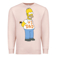 Pale Pink The Simpsons Homer Number 1 Dad Father's Day V2 Premium Sweatshirt - longCreatives