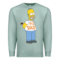 Seafoam The Simpsons Homer Number 1 Dad Father's Day V2 Premium Sweatshirt - longCreatives