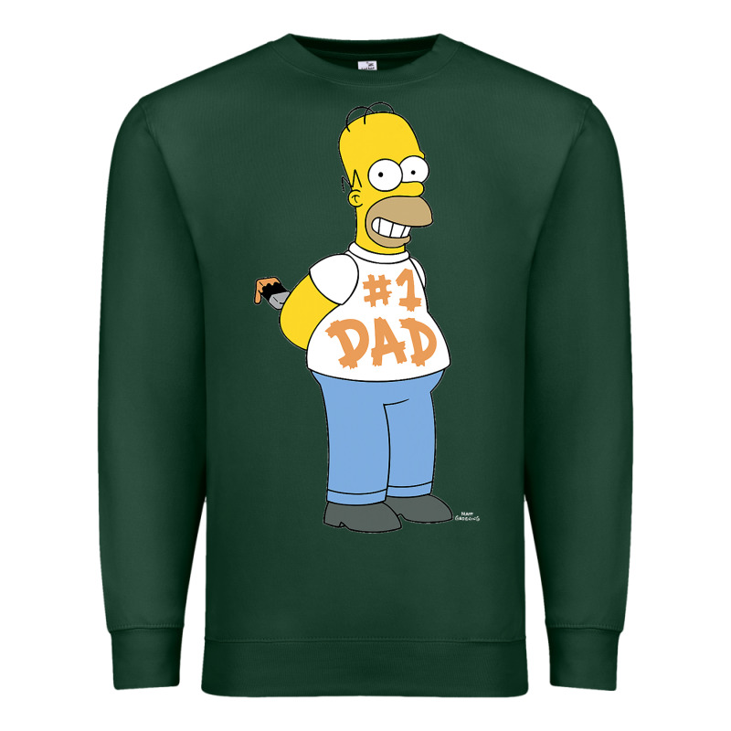 The Simpsons Homer Number 1 Dad Father's Day V2 Premium Sweatshirt by longCreatives | Teevron